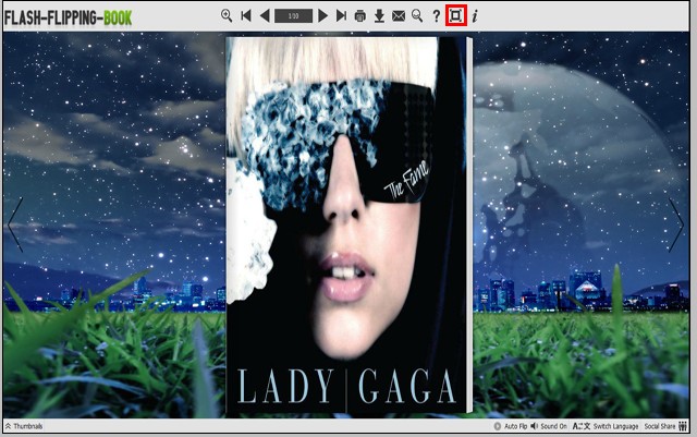 full screen of flash flipping book
