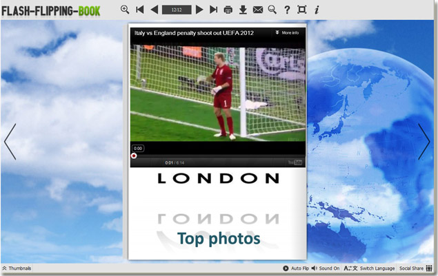flipping book with embedding you tube video