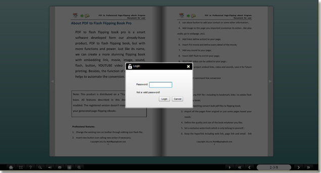 flash flipping book with password