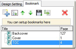 edit bookmarks of flash flipping book 