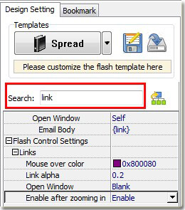 search function of flash flipping book maker