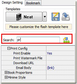 search function of flash flipping book maker