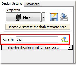 thumbnail setting of flash flipping book