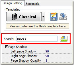 search function of flash flipping book