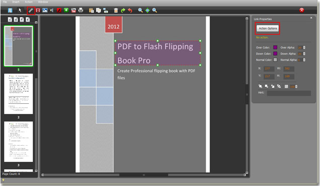 edit interface of flip book maker