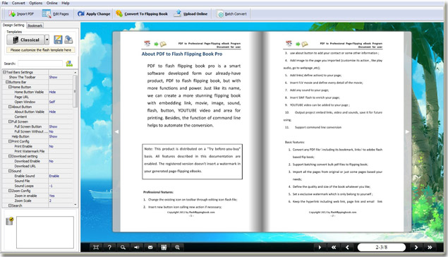customized flash flipping book