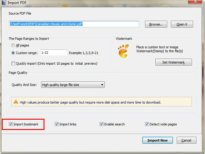 import bookmark to flash flipping book