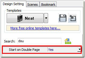 set template setting of flipping book