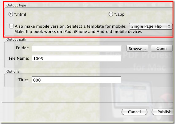 publish PDF as flipping book by MAC flipping book software