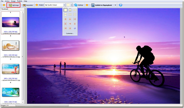 easily add images and customize images by easy photo album maker
