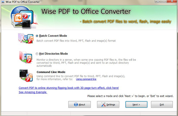 Windows 7 Wise PDF to Office Converter 1.0 full