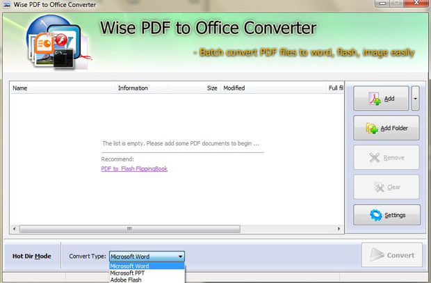 wise pdf to office converter - batch convert mode