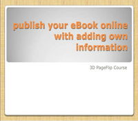 Publish Your eBook Online with Adding Own Information